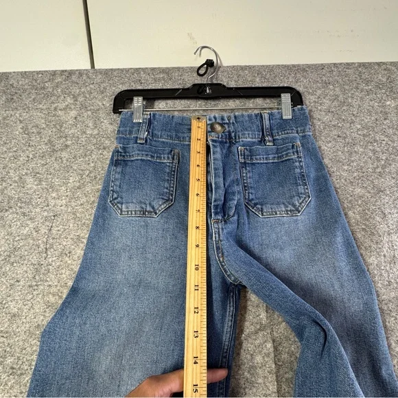 Pilcro Wide Leg Jeans Skipper Blue High Rise Denim Minimalist Size 26 Casual - Picture 7 of 16
